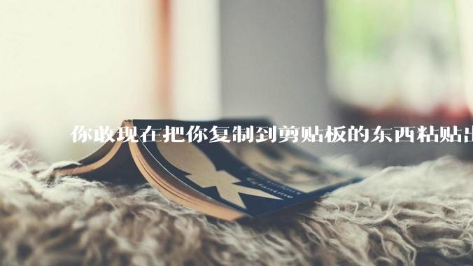 你敢现在把你复制到剪贴板的东西粘贴出来吗？