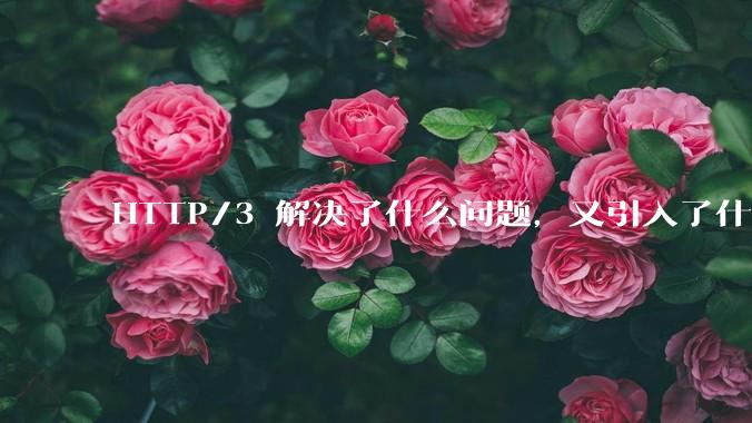 HTTP/3 解决了什么问题，又引入了什么新问题？